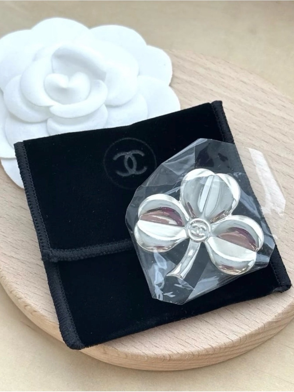 VIP/GWP- CC Silver Camellia Pin Brooch